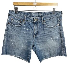 American Eagle Shorts cutoff bleach splatter denim lightly distressed
